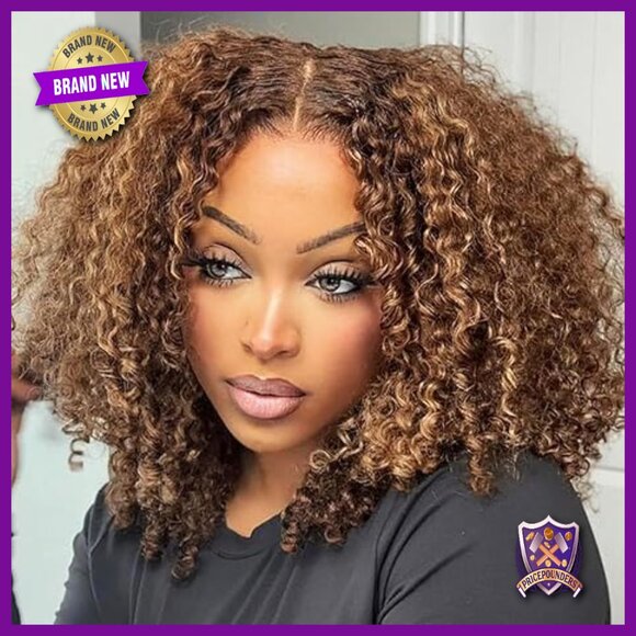 13x4 HD Lace Front Wig Human Hair Deep Wave Bob Pre Plucked 12 Inch main image 6